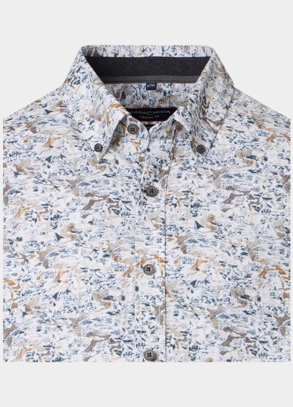 Casamoda Casual hemd lange mouw Bruin B.D. Casual Fit 454488800/200