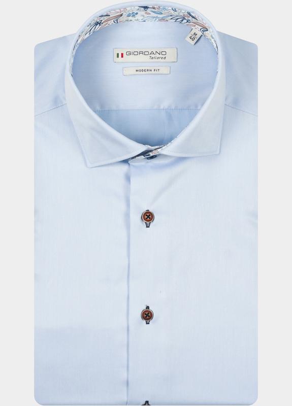 Giordano Overhemd heren Blauw Locarno Long Sleeve Semi Cuta 617864/61