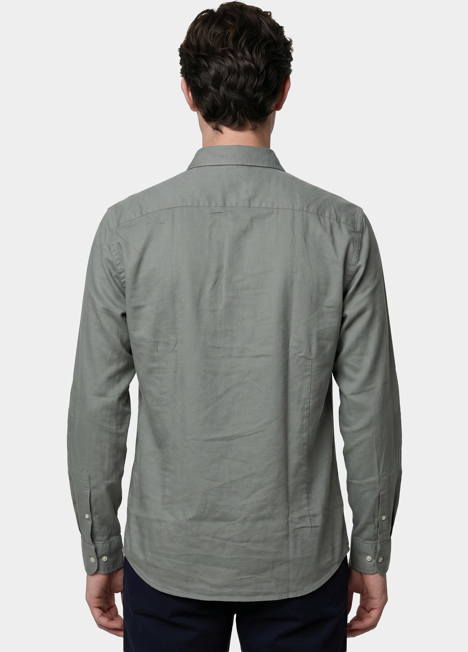Bos Casual hemd lange mouw Groen Linnen Shirt 5405.426/356
