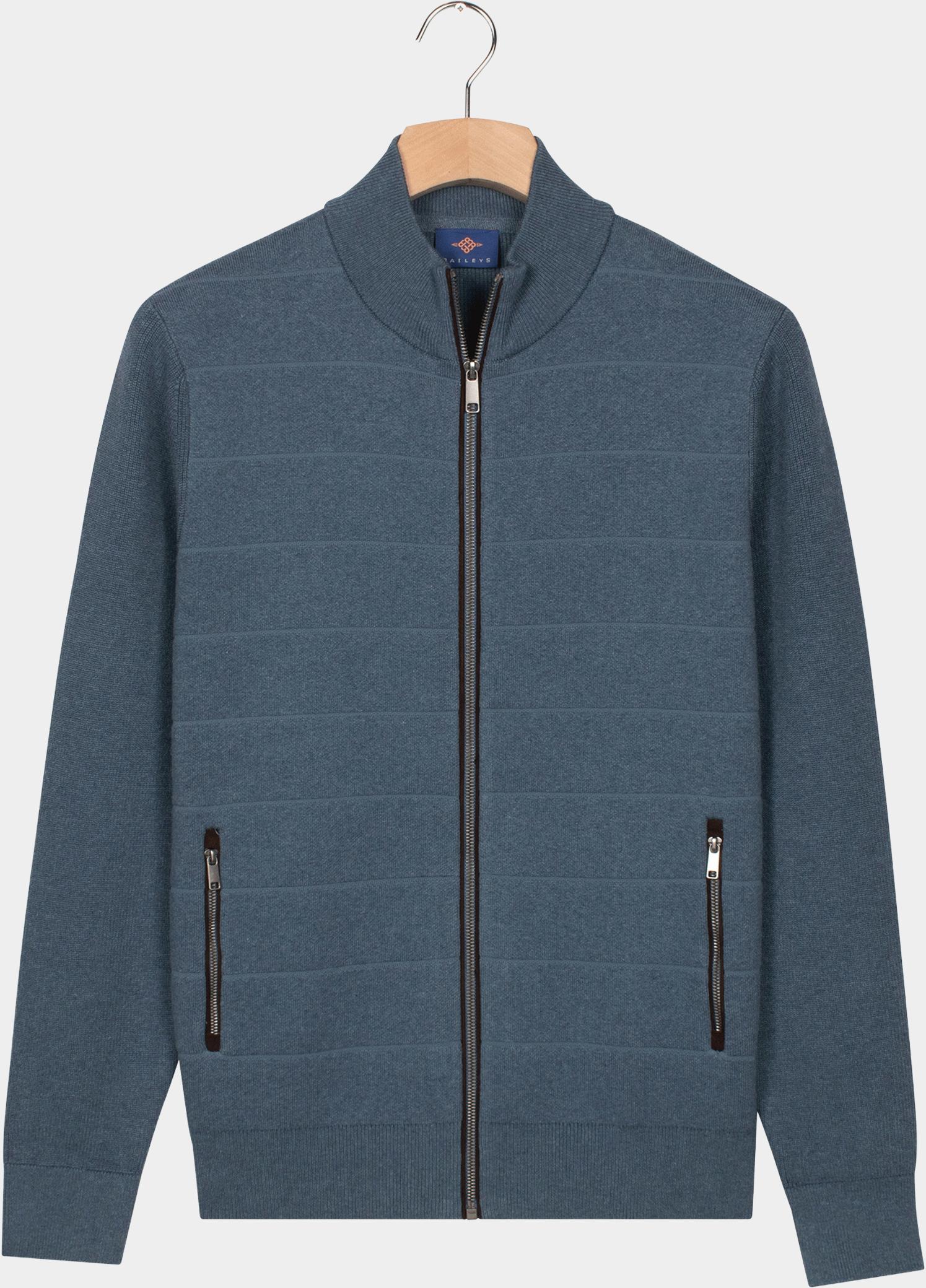 Baileys Vest heren Blauw Cardigan Zip 522097/665