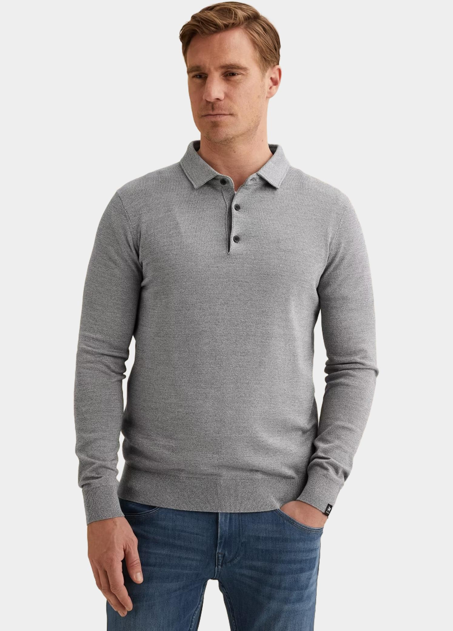 Vanguard Half Zip Blauw Half button collar cotton mod VKW2608301/5356