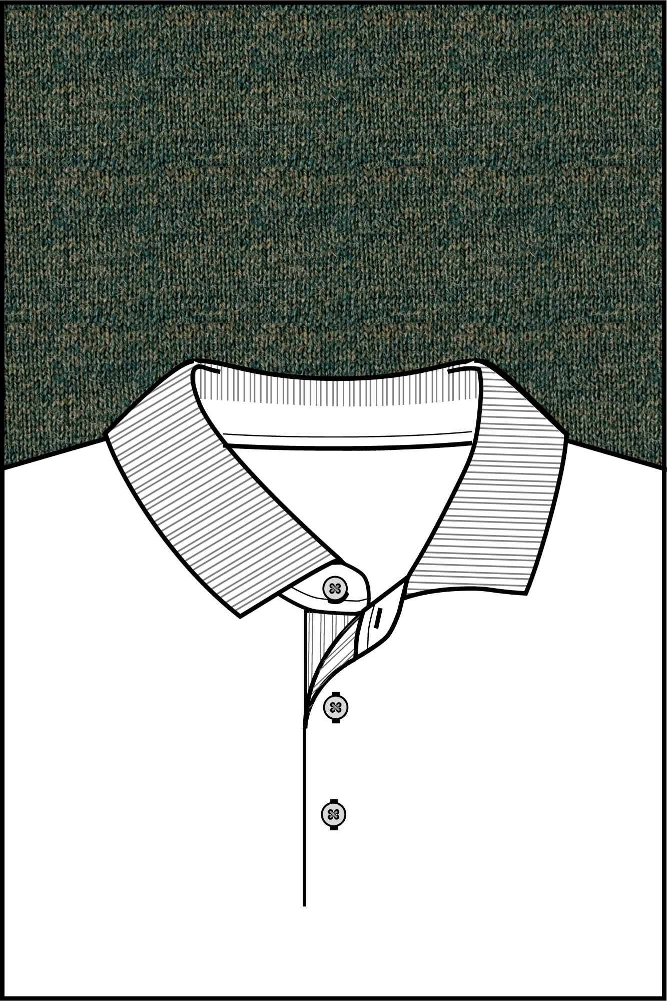 Baileys Polo lange mouw Groen Pullover Polo Collar - Placke 520063/73