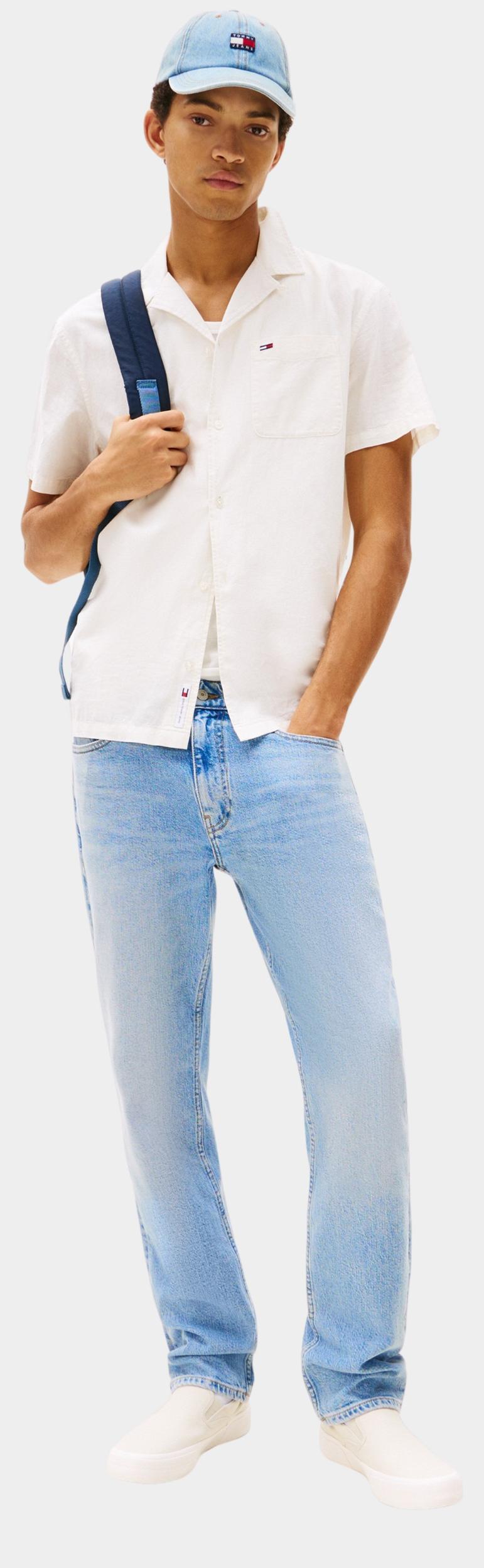 Tommy Jeans Casual hemd korte mouw Wit TJM LINEN BLEND CAMP SS EXT DM0DM20895/YBL