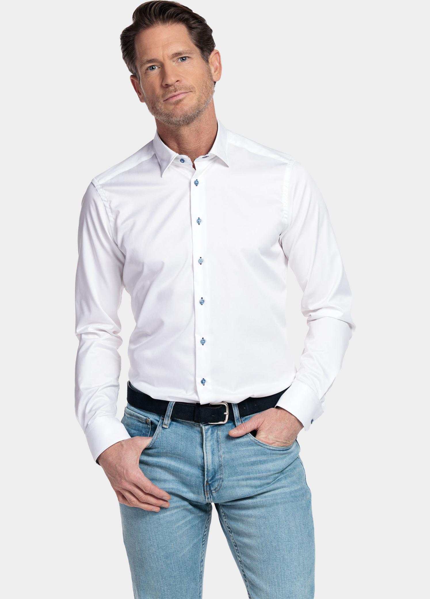 Giordano Overhemd heren Wit Belmonte Long Sleeve Button U 617885/10