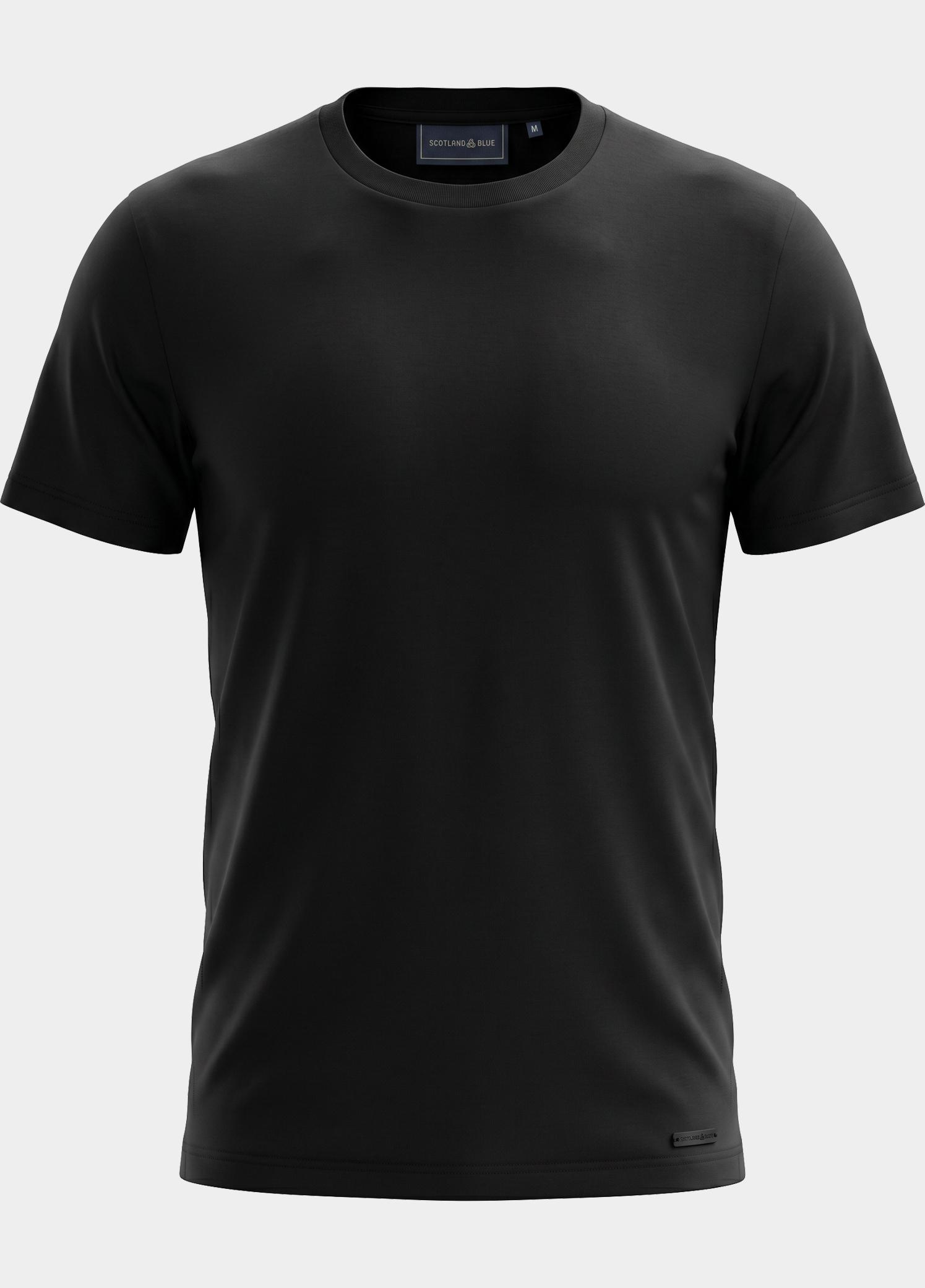 Scotland Blue T-shirt heren Zwart Parker T-shirt SPE25108PA33SB/990 black