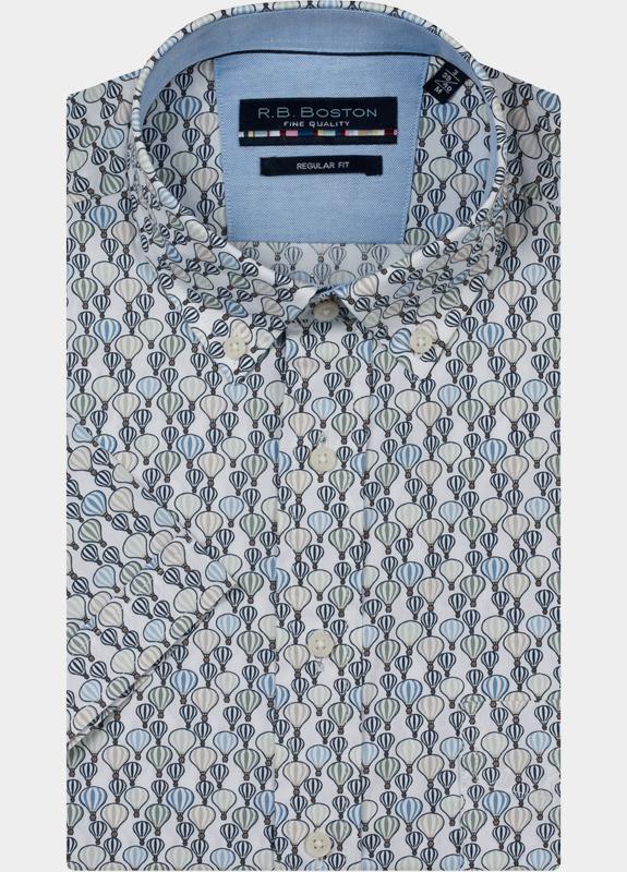 R.B. Boston overhemd korte mouw heren Multi Marshall SS Button Down 616670/710