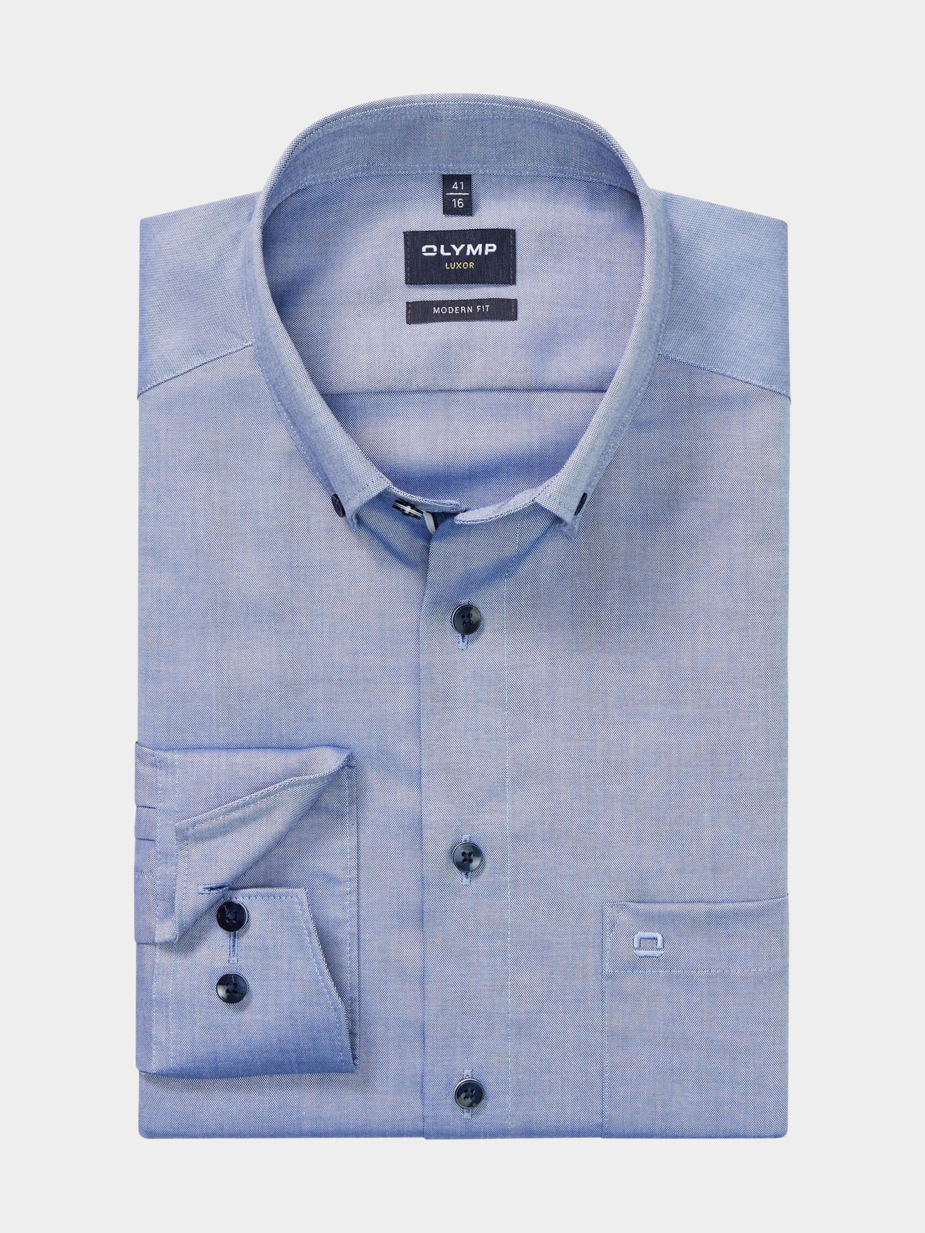 Olymp Business hemd lange mouw Blauw Luxor 121684/13