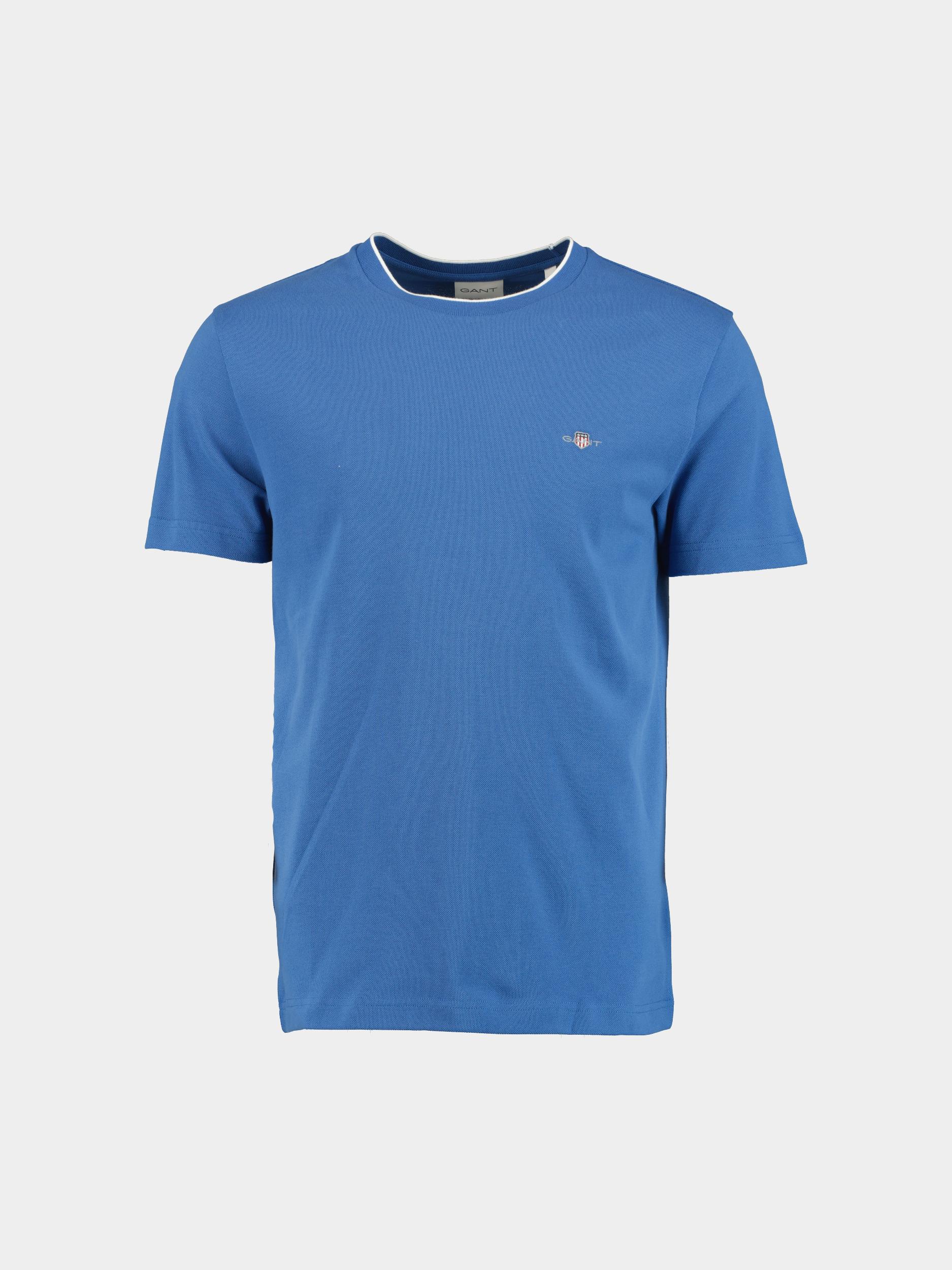 Gant T-shirt korte mouw Blauw Pique SS T-shirt 2033019/407