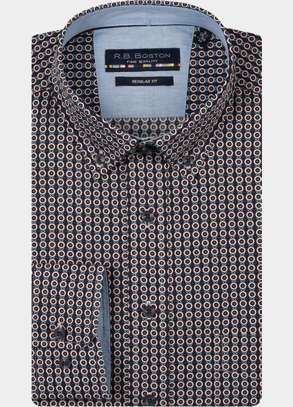 R.B. Boston Casual hemd lange mouw Blauw Franklin LS Button Down 527670/405