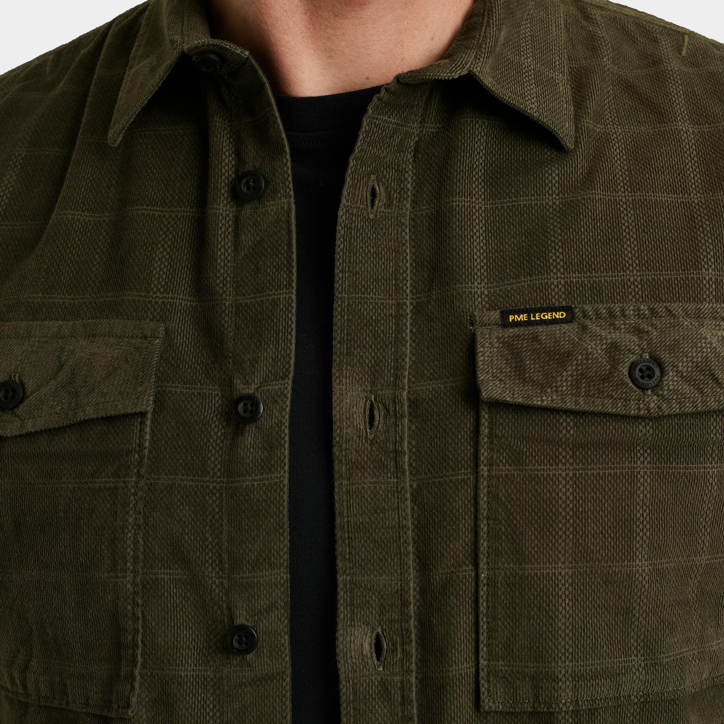 PME Legend Overshirt Groen LONG SLEEVE SHIRT Fine Cordur PSI2509242/8039