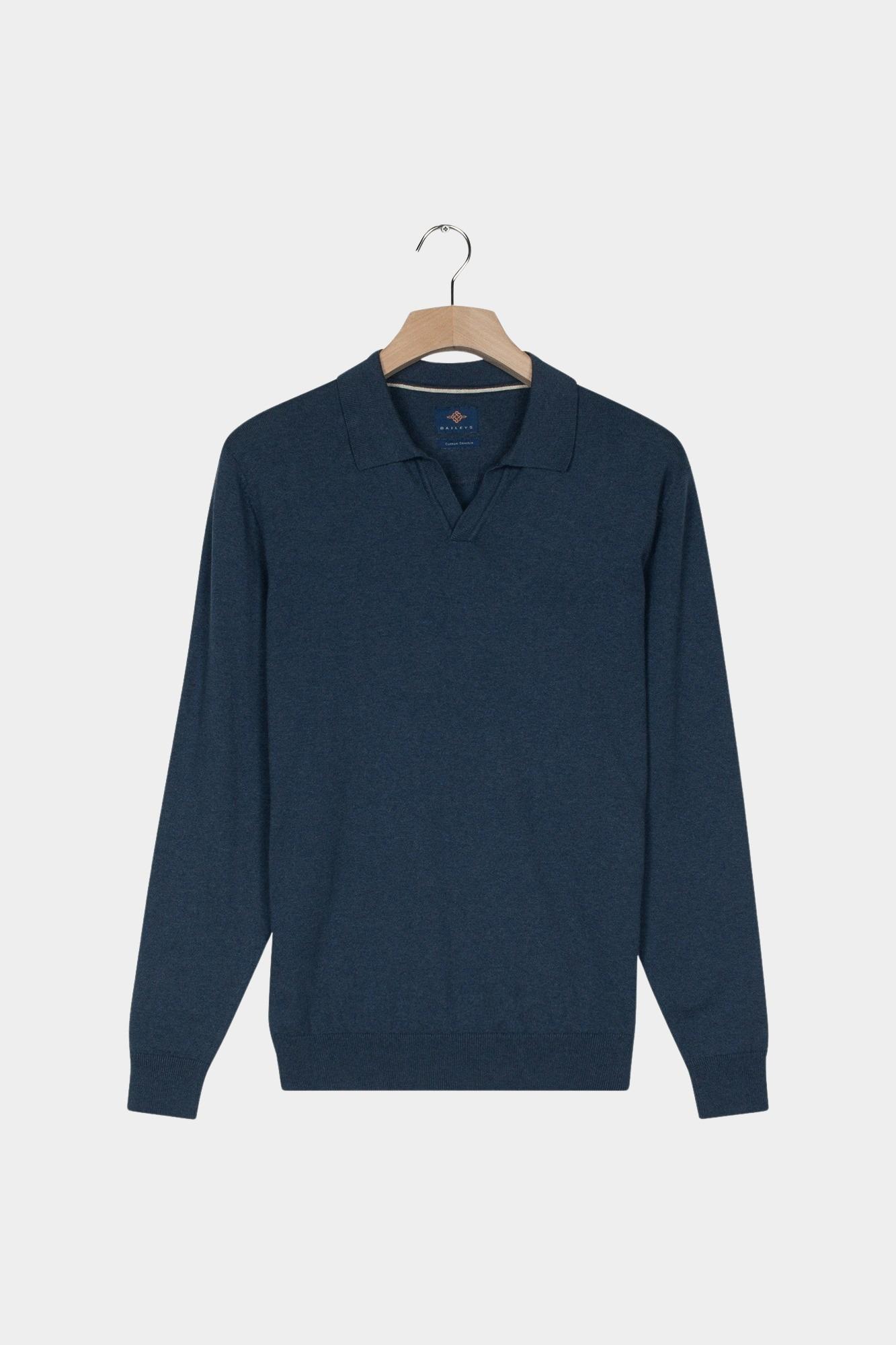 Baileys Pullover Blauw Pullover Polo Collar V 12gg s 528340/675