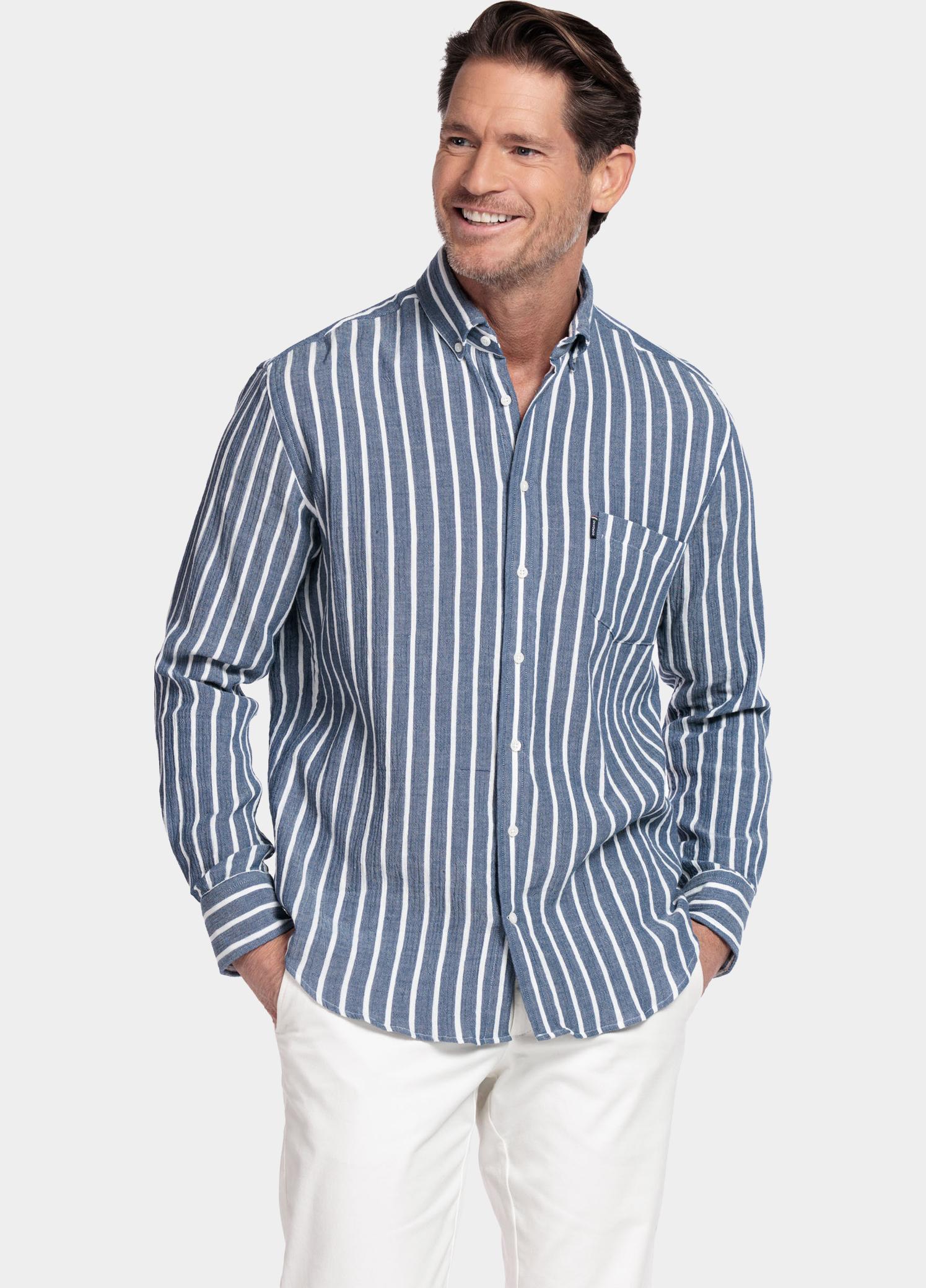 Giordano Overhemd heren Blauw Dino Long Sleeve Button Down 617124/60