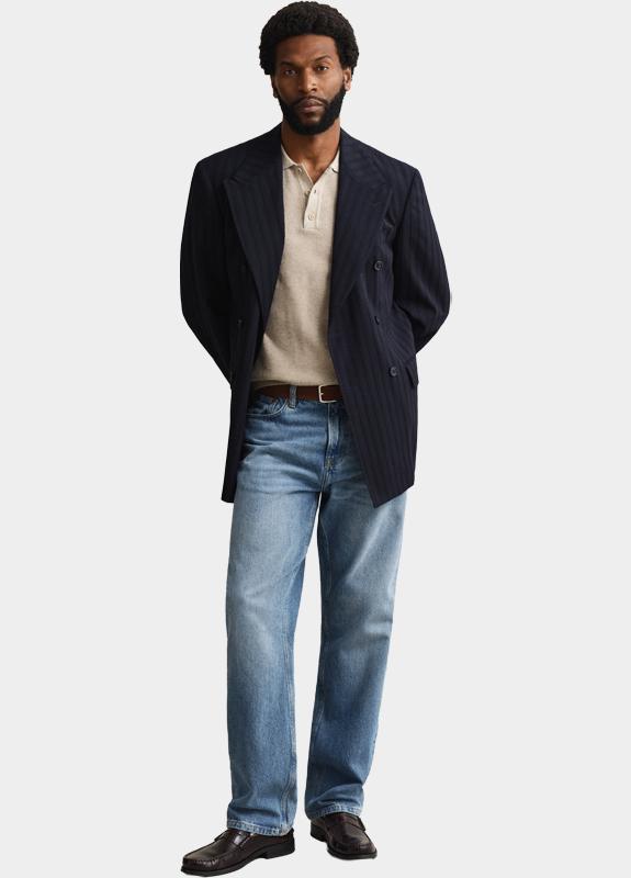 Gant Polo heren Beige Katoenen polotrui met textuur 8030294/198