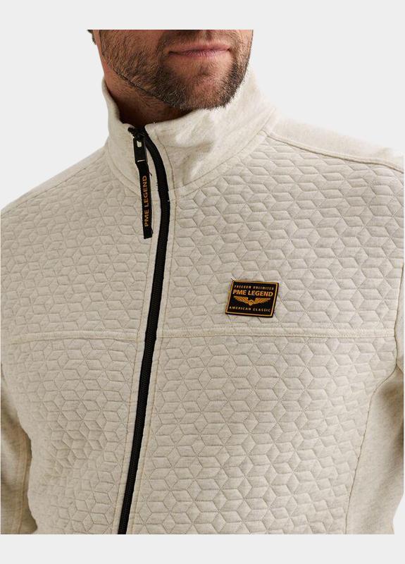 PME Legend Vest Beige Zip jacket jacquard interlock PSW2602475/910