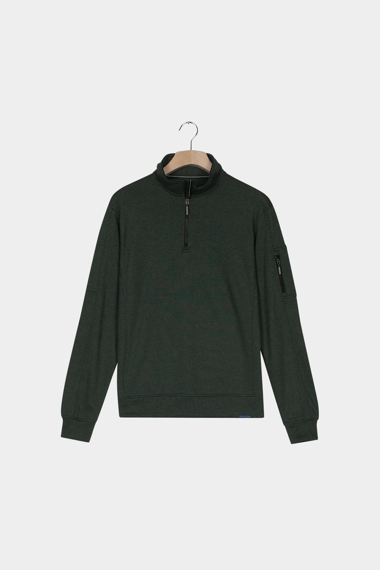 Baileys sweat halfzip Groen Sweatshirt 1/2 Zip  yarn dyed 523135/73