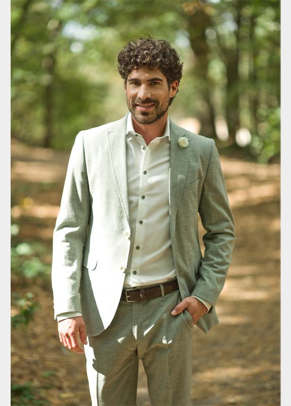 Ledub Business hemd lange mouw Beige LE25230/301 SF5 0143421/920-550-000