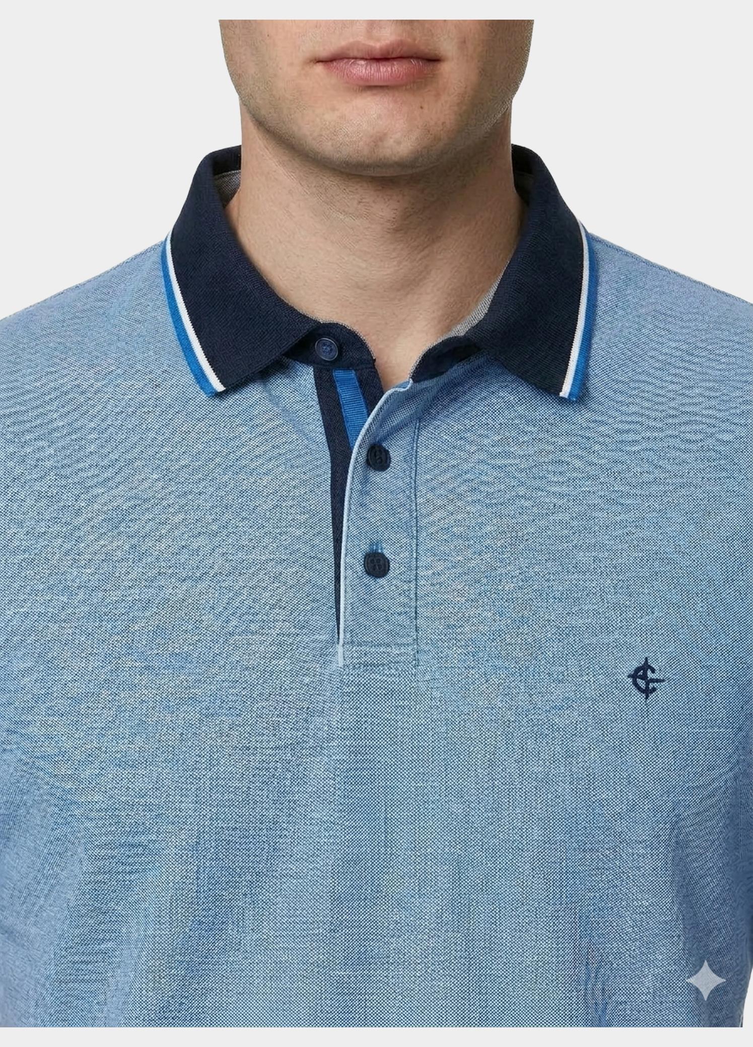Casamoda Polo korte mouw Blauw Polo 2-tone PQ 126320101/145
