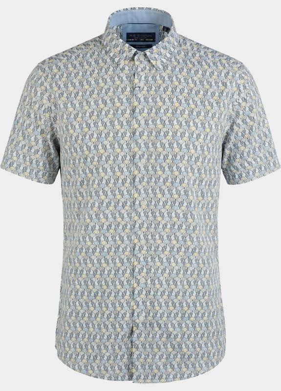 R.B. Boston overhemd korte mouw heren Blauw Marshall SS Button Down 616670/610