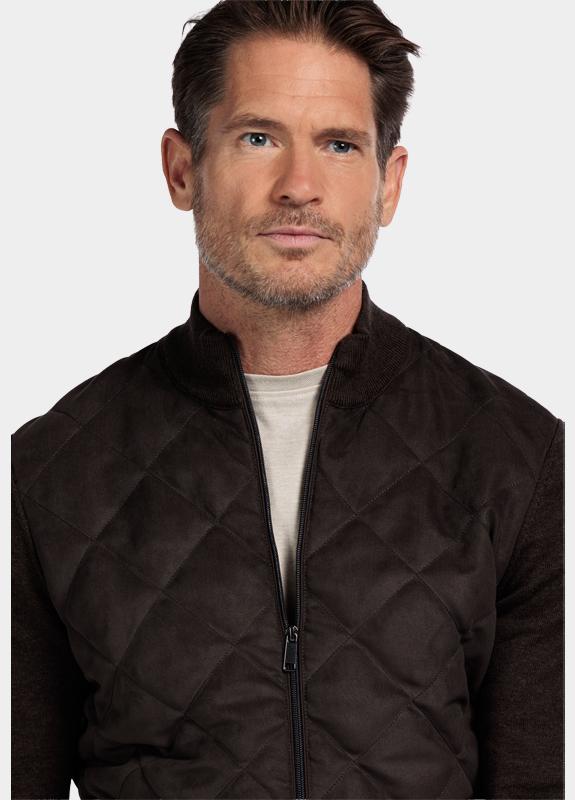 Baileys Vest Bruin Cardigan Zip  front Body Sued 522096/895