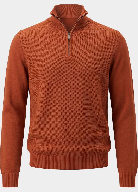 Innocente Half Zip Oranje Half zip met structuur 326/8040 Brique