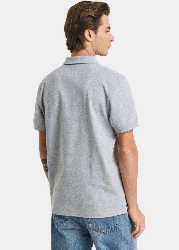 Gant Polo heren Grijs Piqué poloshirt met contrast 2062026/093