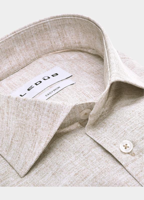 Ledub Business hemd lange mouw Bruin  0143315/620-000-000