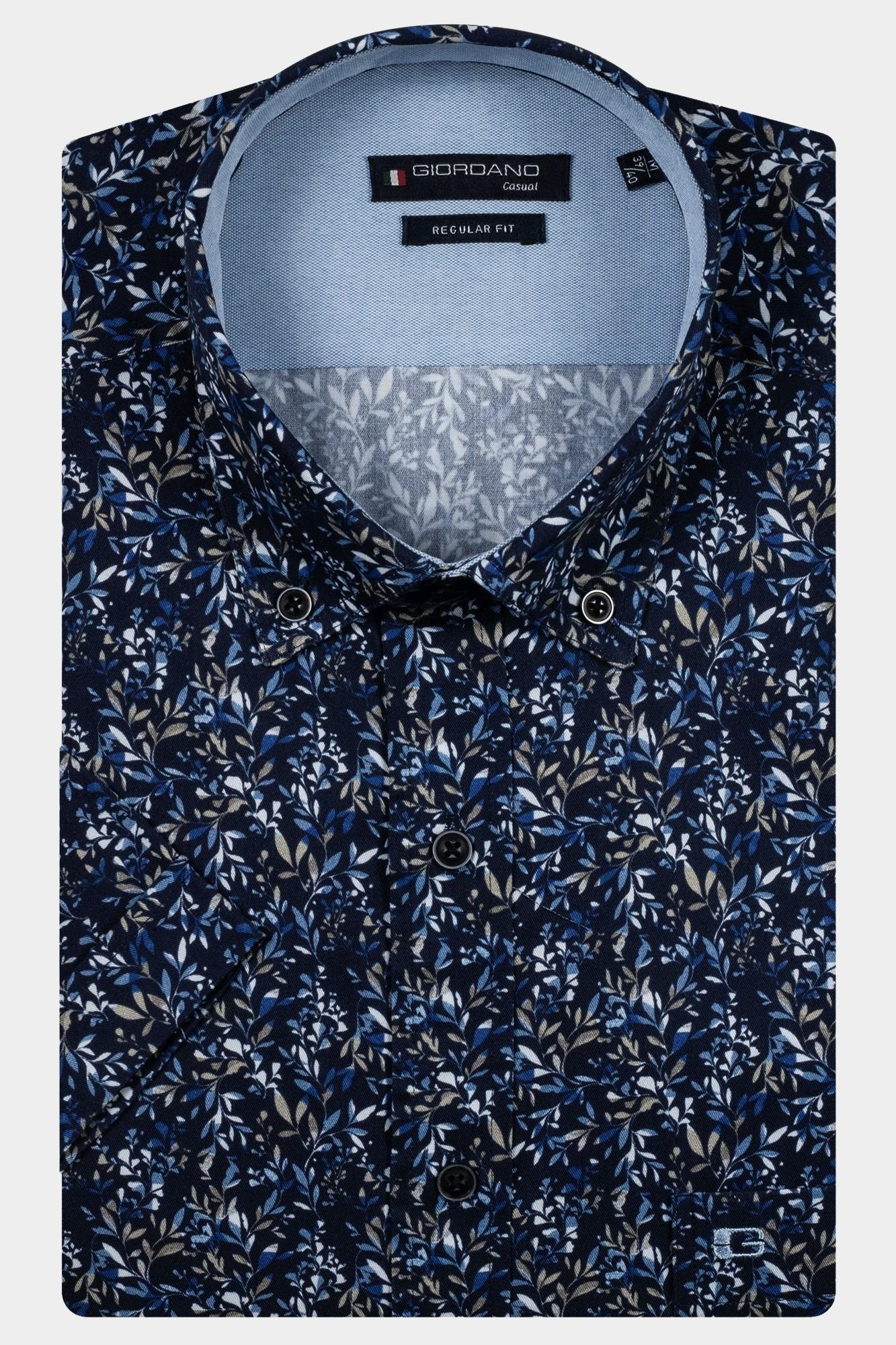 Giordano Casual hemd korte mouw Blauw League short sleeve button do 516041/60