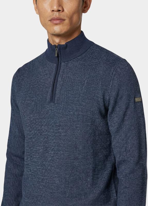 Baileys Half Zip Blauw Pullover 1/2 zip  2-tone Jacq 618450/69