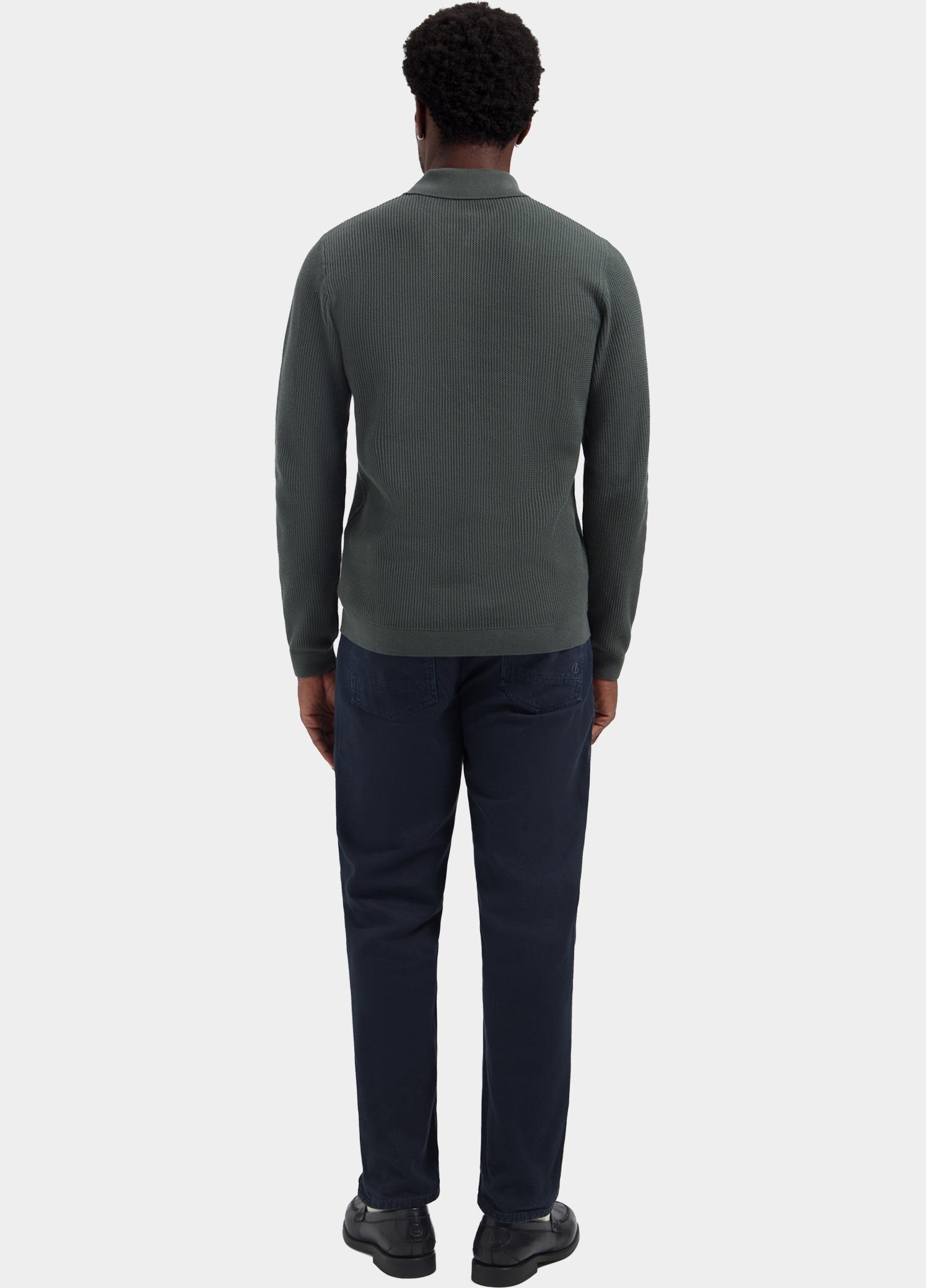 Dstrezzed Polo lange mouwen heren Groen Kostas Zip 406054/569