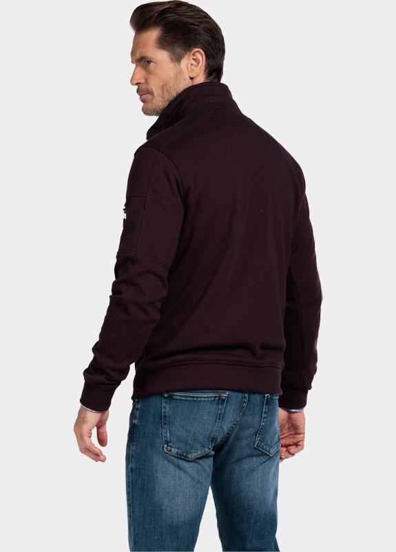 Baileys sweat halfzip Rood Sweatshirt 1/2 Zip  yarn dyed 523135/42