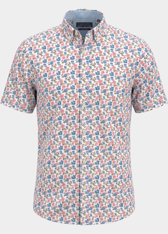R.B. Boston overhemd korte mouw heren Roze Marshall SS Button Down 616670/319