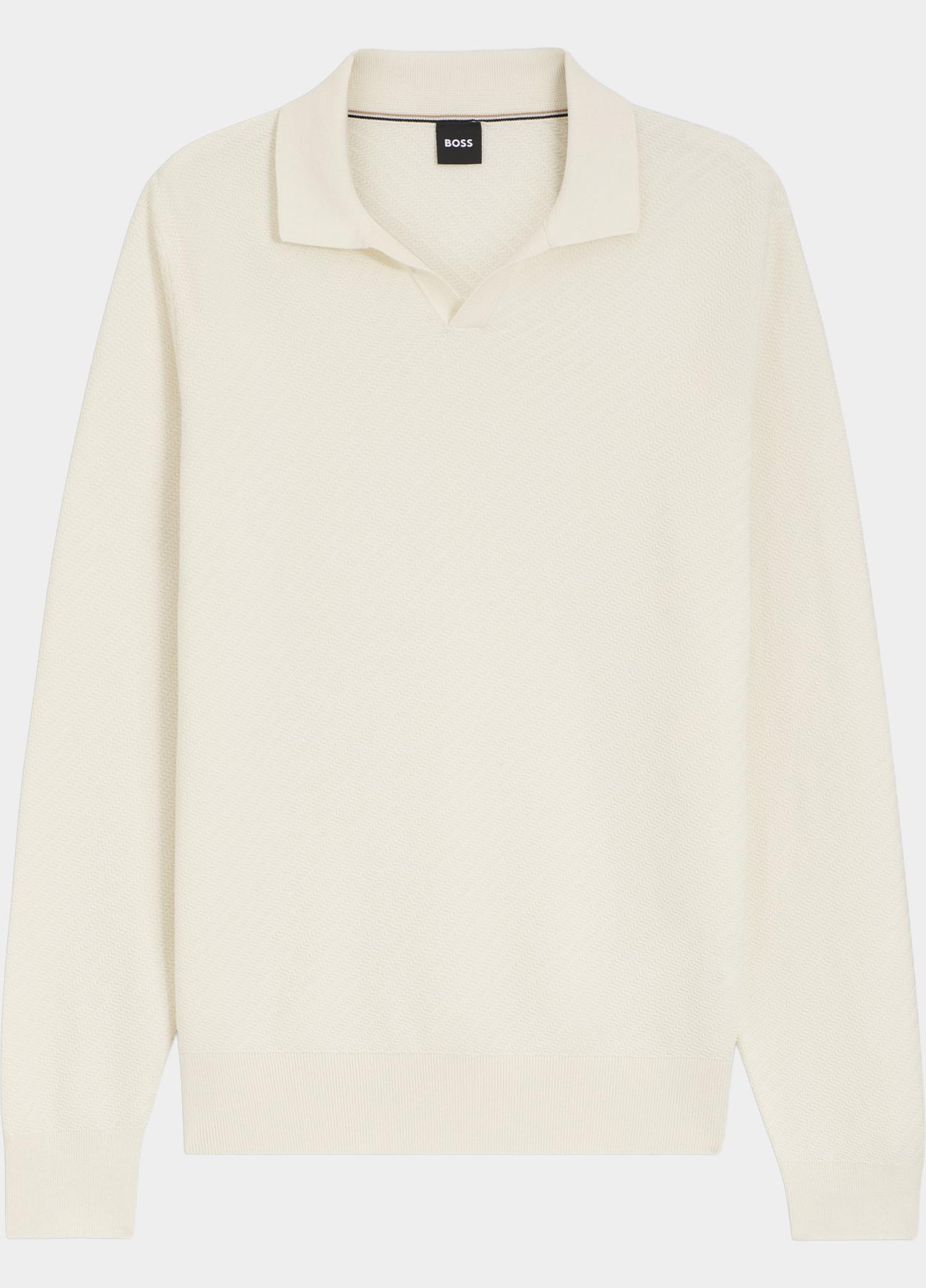 BOSS Black Polo lange mouw Wit H-Lomarino 10280694 01 50565511/118