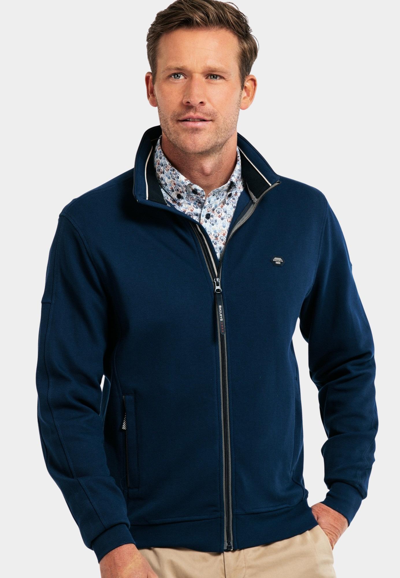 Baileys Vest Blauw Sweat Cardigan Zip 422260/67
