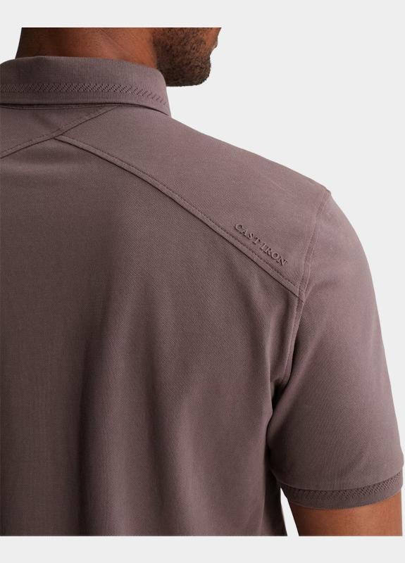 Cast Iron Polo heren Bruin Short sleeve polo slim fit fi CPSS2605894/4321