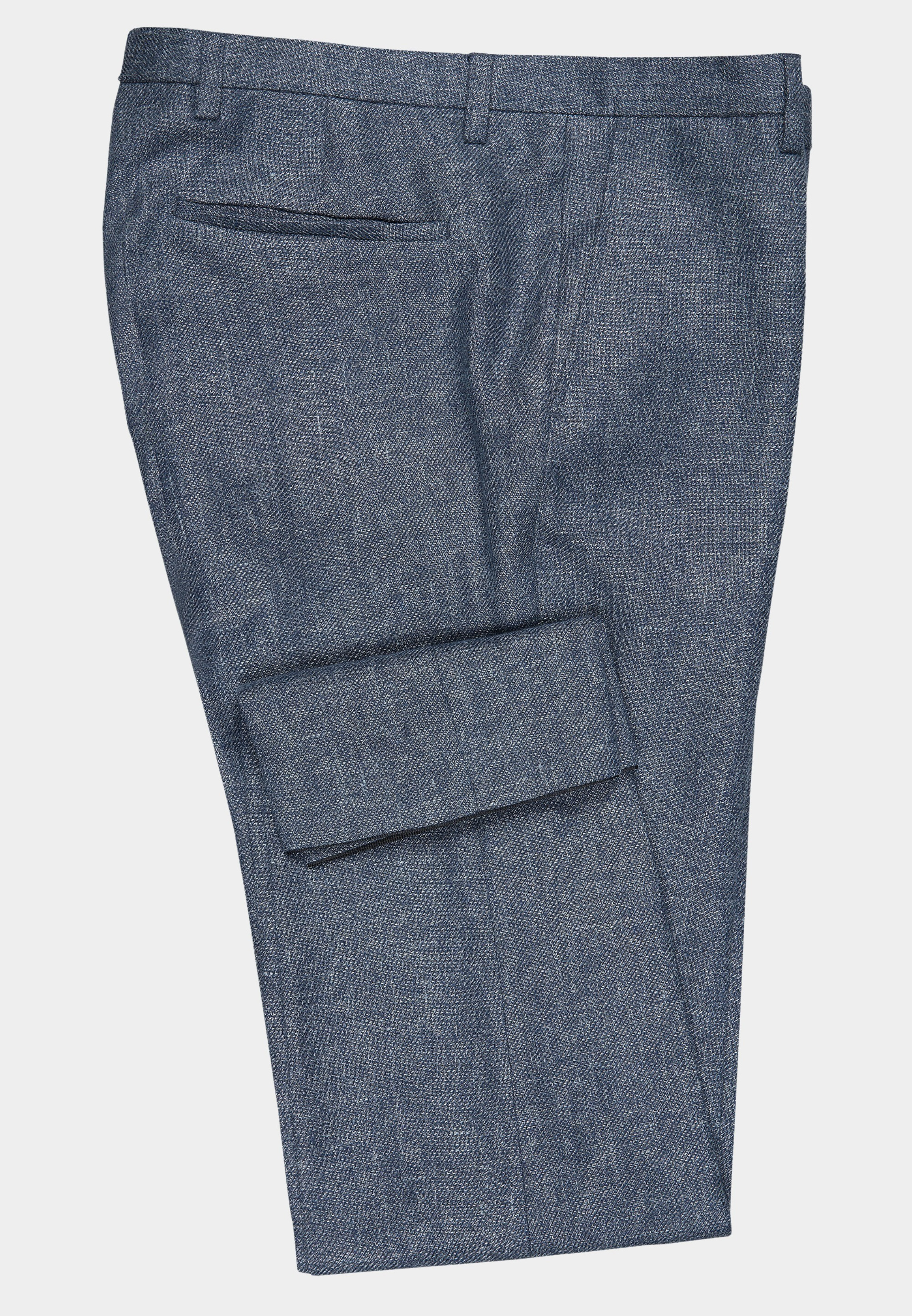 Club of Gents Pantalon Mix & Match Blauw blauwe linnenmix pantalon 11.071N0 / 230053 CG Paco/62