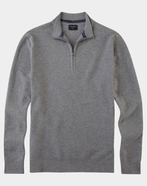 Olymp Half Zip Grijs Troyer Strick 530465/62