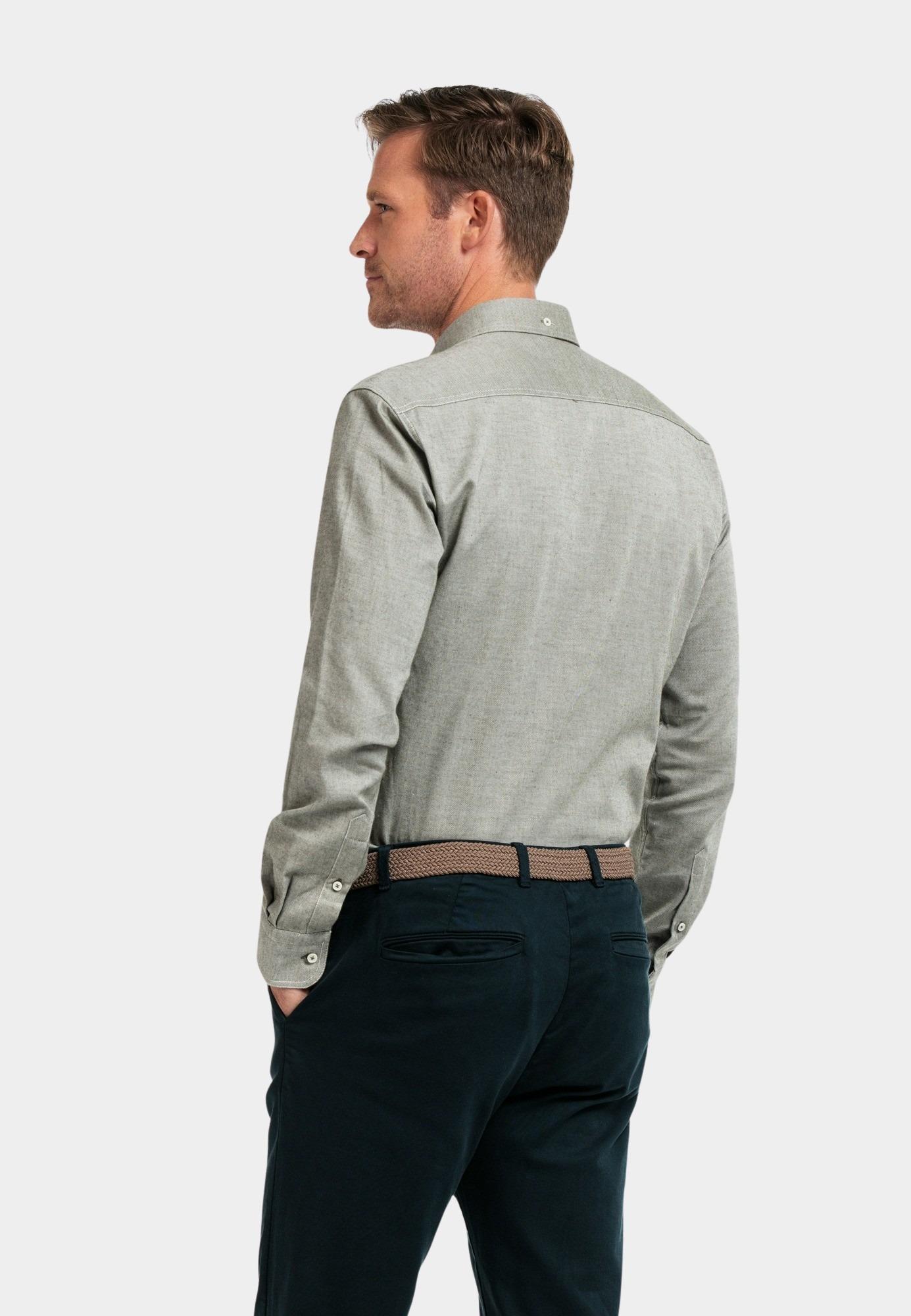 Giordano Casual hemd lange mouw Groen Brando, LS Button Down  Two-T 427004/70