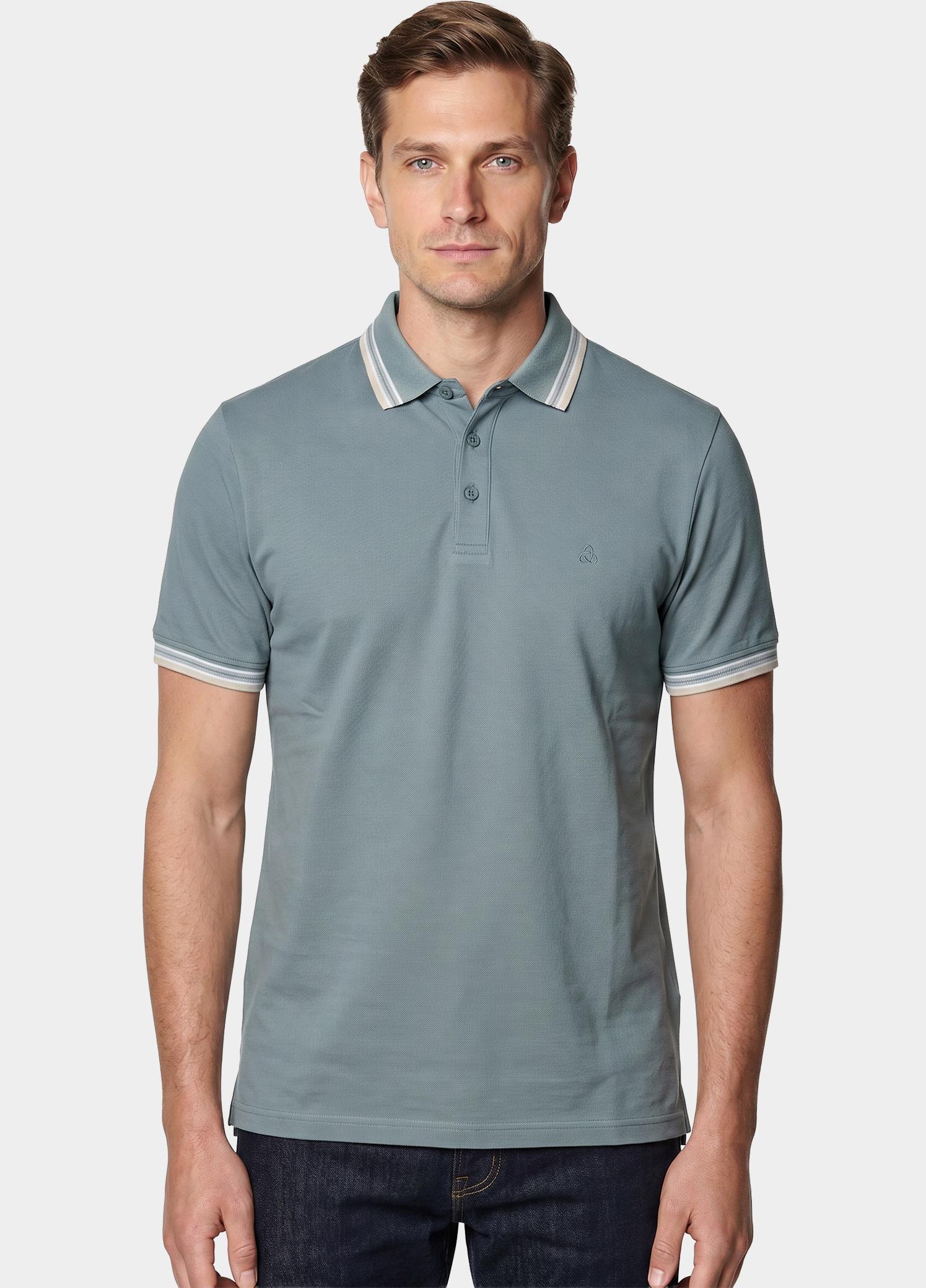 Scotland Blue Polo heren Grijs Brick Polo Plain Contrast Col SPE25108BR06SB/942 steel