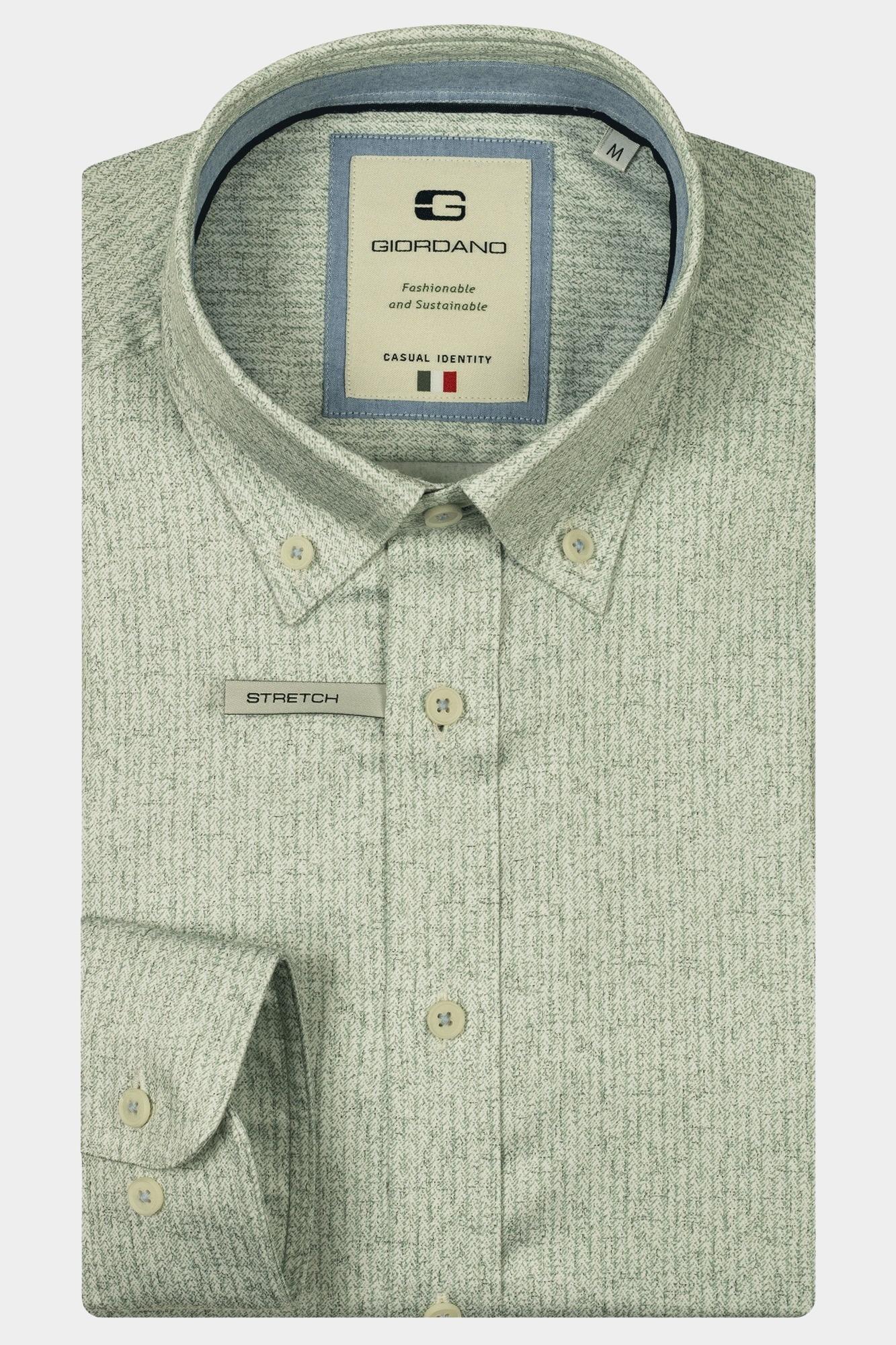 Giordano Casual hemd lange mouw Groen Loretto long sleeve button do 517823/71