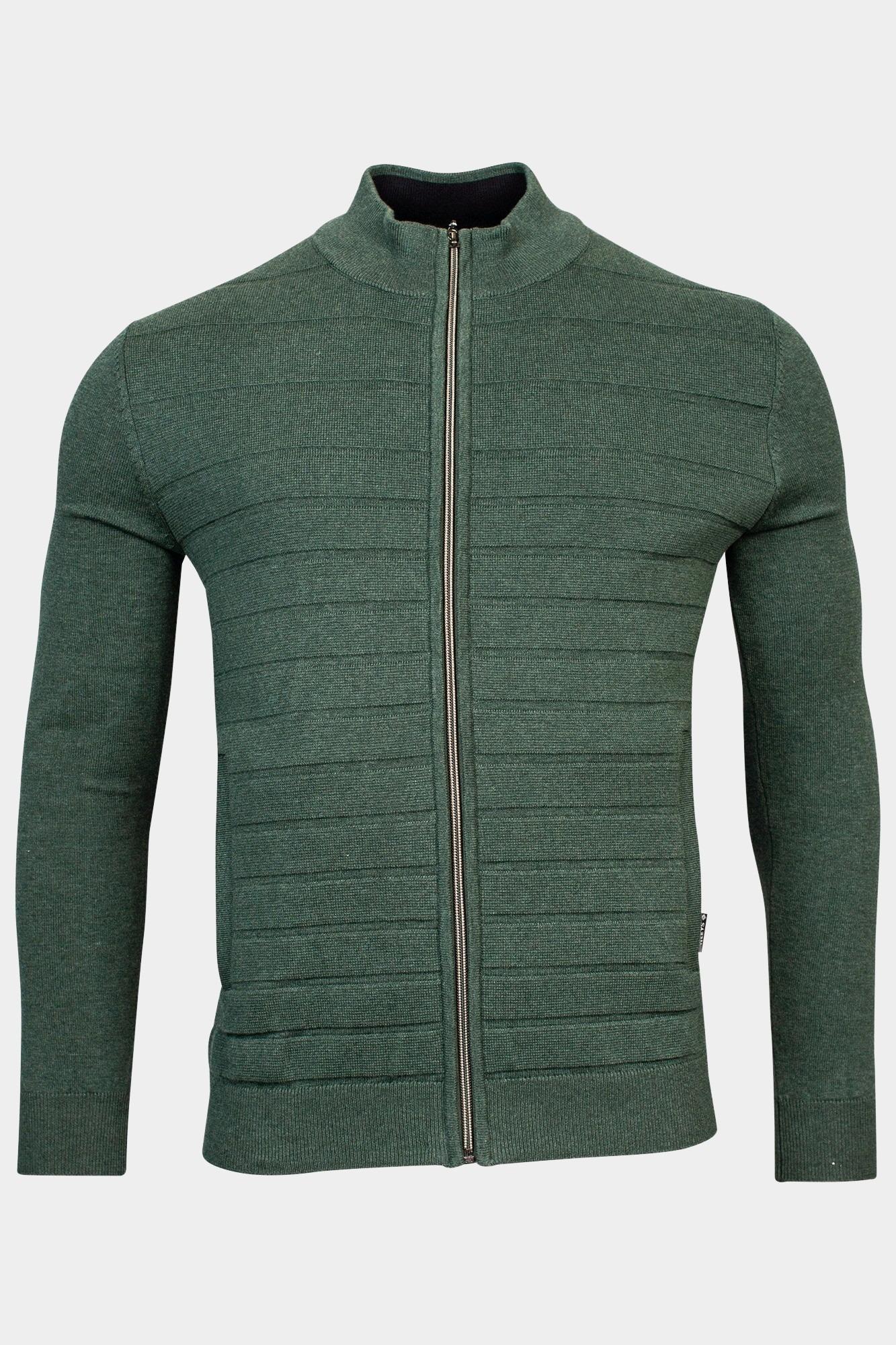 Baileys Vest Groen Cardigan Zip  12gg, Front par 322001/795