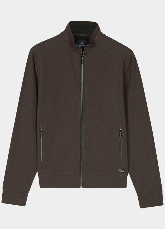 Baileys Vest Bruin Sweat Cardigan Zip  Jacquard 522256/87