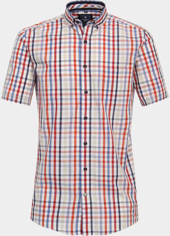 Redmond overhemd korte mouw heren Rood Popline Dobby 241070999/50