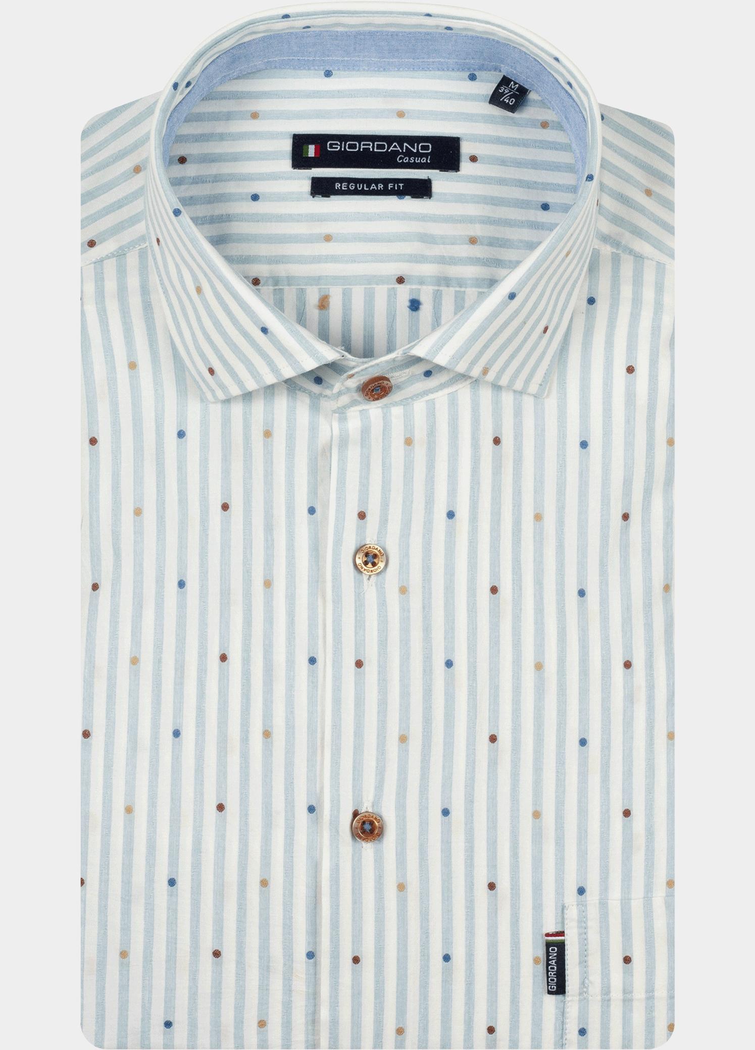 Giordano Overhemd heren Blauw Ascona Long Sleeve Semi Cutaw 617116/61