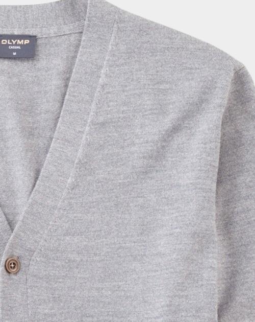 Olymp Vest Grijs Cardigan Basic Merino 533566/63