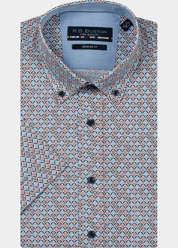 R.B. Boston overhemd korte mouw heren Multi Marshall SS Button Down 616670/307