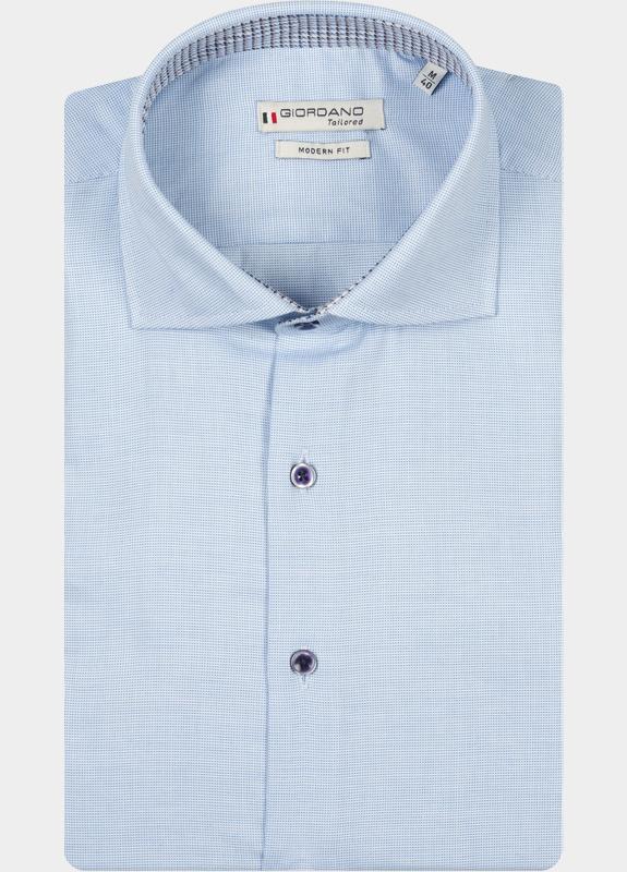 Giordano Overhemd heren Blauw Locarno Long Sleeve Semi Cuta 617806/60