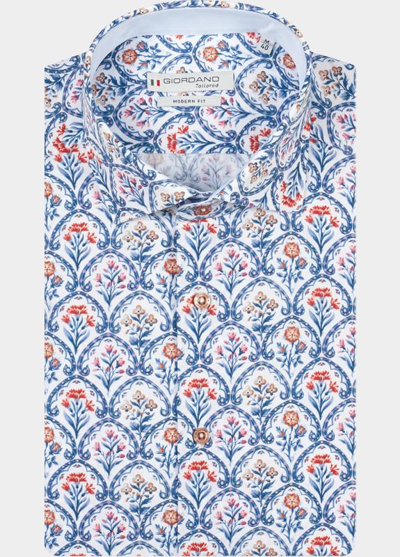 Giordano Overhemd heren Blauw Locarno Long Sleeve Semi Cuta 617891/60