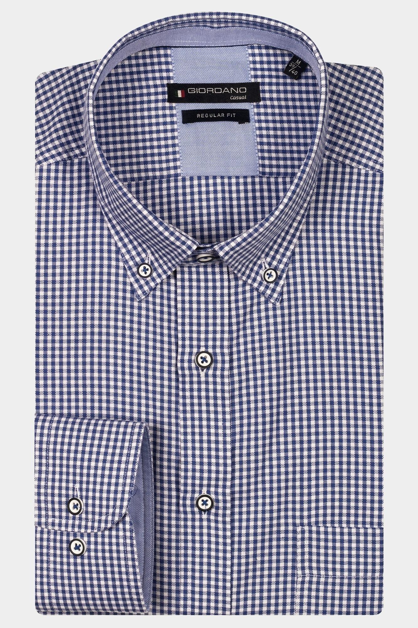 Giordano Casual hemd lange mouw Blauw League short sleeve button do 516331/62