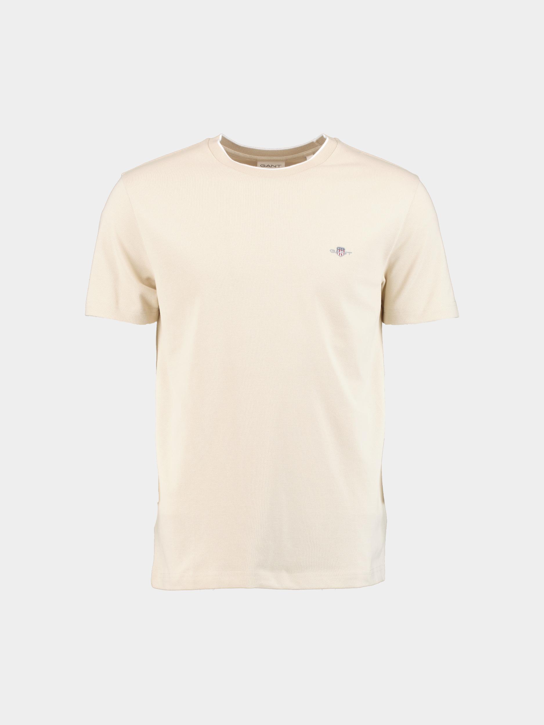Gant T-shirt korte mouw Beige Pique SS T-shirt 2033019/239