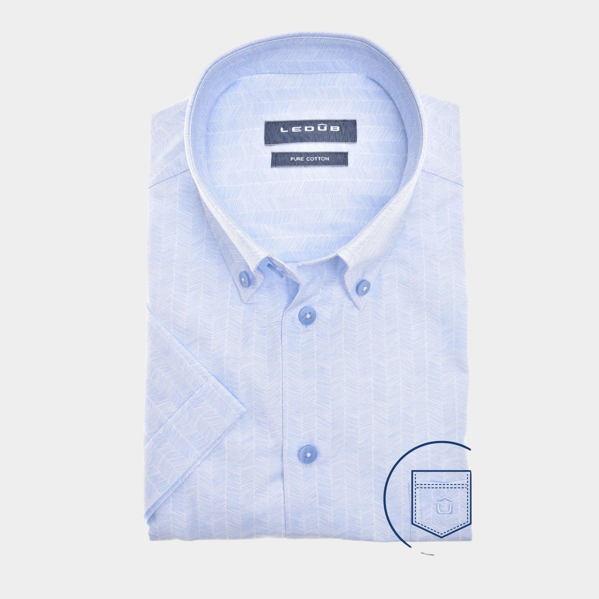 Ledub Business hemd korte mouw Blauw LE24211 MFN 0 0142451/120-000-000